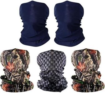 S A Soul of Adventure 5-Pack UV Face Shield | UV Protection, UPF 30+ Multipurpose Neck Gaiter Balaclava for Adults | Epic Outdoors Pack