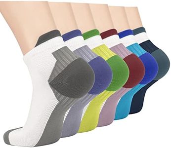 Copper Plantar Fasciitis Running Compression Socks for Men & Women – 3/6 Pairs Arch Support Ankle Socks for Athletic&Travel (Small/Medium, B0-6 Multicolour No Show)