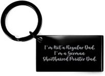 CUCOLUS German Shorthaired Pointer Dad Keychain, Engraved Message, Black Stainless Steel, Valentine's Day Unique Gift for Men from German Shorthaired Pointer Owners