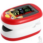 Paediatric Pulse Oximeter for Babies, Kids & Toddlers | Accurate Child Oxygen Saturation & Infant Heart Rate Reader | Safe Finger Sensor, Home Use, SpO2 Levels Monitor, LED Display (Red Oximetre)