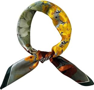 FONYVE 100% Mulberry Silk Scarf for Hair - 27" Square Head Scarf for Women - Lightweight Neck Scarf with Gift Packed