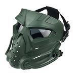 MYADDICTION Tactical Mask Guard Helmet Full Face Eye Protective for Hunting Green Gray Sporting Goods | Fishing | Clothing, Shoes & Accessories | Hats & Headwear