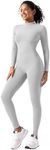 speerise Adult High Neck Zip One Piece Unitard Full Body Leotard Bodycon Jumpsuit for Women