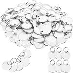 100pcs 1.22Inch Metal Rim Key Tags Round Paper Tags Round Key Labels White Key Tags with Metal Split Rings for Keys Luggage Backpacks ID Tag with Split Ring Small Code Tags Round Rim Key Tags