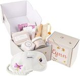 Lizush Luxury Spa Gift Basket And Self Care Gifts For Women With Lavender Soap Bar, Facial Mask, Lip Balm, Eye Mask, Soap Save, Shower Steamer - Lizush Card - 6 Piece Set