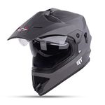 Steelbird GT Off Road ISI Certified Motocross Double Visor Full Face Helmet Outer Clear Visor and Inner Smoke Sun Shield (Matt Axis Grey , Medium 580 MM)