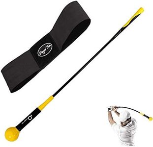 Golf Swing Trainer Aid Correction for Strength Grip with Swing Trainer Armband 48 Inch in Yellow, Golf Warm-Up Stick for Men Women Indoor Outdoor Tempo Flexibility Perfect for Swing (48 Inch)