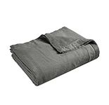 LANE LINEN Throw Blanket Twin Size for Bed & Couch – Durable Soft Cooling Cozy Lightweight 100% Sustainably Sourced Pure Tencel & Cotton Flannel Blankets for All Seasons - 68" x 90" – Charcoal