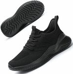 Women's Running Shoes Ladies Slip on Tennis Walking Sneakers Lightweight Breathable Comfort Work Gym Trainers Stylish Shoes, All Black, 8