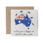 1 x Australia Greeting Card - Australian Adventure Down Under Travelling Birthday Map Travel Gap Year Holiday Oz Student Celebration #81601