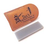 Genuine Arkansas Translucent (Extra Fine) Pocket Knife Sharpening Stone Whetstone 3" x 1" x 1/4" in Leather Pouch TAP-13A-L