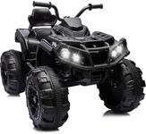 Hikiddo Kids ATV 4 Wheeler, 24V Electric ATV Ride On Toy for Big Kids, 400W Motor, LED Lights - Black