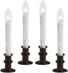 612 Vermont Ultra-Bright LED Window Candles with Timer, Battery Operated, Slim-Line Metal Base, VT-2813-AW-4R (Antique Bronze, Pack of 4)