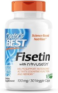 Doctor's Best Fisetin with Novusetin, Non-GMO, Vegan, Gluten Free, Soy Free, 100 mg, 30 Veggie Caps