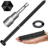 MYWISH (8Sets) 3/8" x 6" Hex Head Lag Bolts, Heavy Duty Lag Screws with Washers, 304 Stainless Steel Bolts 18-8, Lag Screws Wood Screws, Partial Thread Black Oxide, 3/8 Bolt