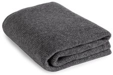 Soft 100% Cashmere Sofa Throw Blanket - Dark Grey - made in Scotland by Love Cashmere - RRP £400, One Size - 88cm wide by 165cm long