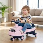 R for Rabbit Iya Iya Zippy Swing Car for Kids – Magic Push Ride On Wiggle Car with Smooth ABEC7 Bearings & Scratch-Free PVC Wheels, Birthday Gift Toy for 3+ Years Boys & Girls, Up to 75 Kg (Pink)