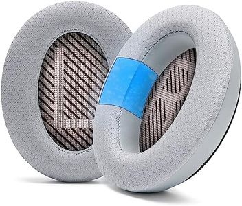WC Freeze QC35 - Cooling Gel Ear Pads for Bose QC35 & QC35ii (QuietComfort 35) Headphones & More | Breathable Sports Fabric, Cooling Gel, Extra Thick & Cooler for Longer | Silver