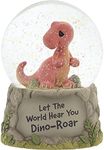 Precious Moments 221108 Let The World Hear You Dino-Roar Musical Resin/Glass Snow Globe