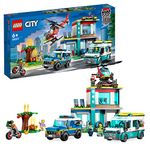 LEGO 60371 City Emergency Vehicles HQ Set with Fire Rescue Helicopter Toy, Ambulance, Motorbike and Police Car Toys, Gift for Boys & Girls Age 6 Plus