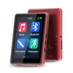 32GB MP3 Player with Bluetooth 5.3, 2.8" Full Touch Screen, Lossless Music HiFi Sound Quality, with FM Radio, Support Recording, Earphones Included,Pedometer, Red
