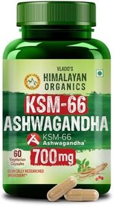 Vlado's Himalayan Organics Ashwagandha KSM66 700mg - 60 Capsules I KSM 66 Ashwagandha Capsules for Men & Women | Clinically Proven I 5% Withanolides for Max Results - 100% Pure Root Extract | Stress Relief, Energy & Recovery Support | World’s Strongest Ashwagandha