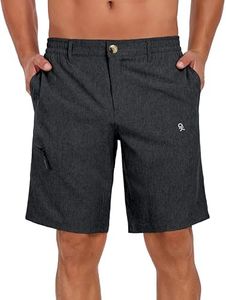 Little Donkey Andy Men's Quick Dry Stretch Shorts for Hiking Golf Travel, with Elastic Waist Black S