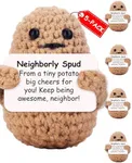 Gifts for Neighbors Bulk (5-Pack) - Bulk Neighbors Gifts - 5 Cute Crochet Positive Potatoes for Neighbor Appreciation | Neighbor Gifts for Christmas | Fun Unique Holiday Gifts for Neighbors