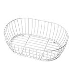 JXCBXJ Metal Wire Fruit Basket,Large Oval Storage Baskets for Bread,Metal Wire Countertop Fruit Bowl Basket Holder for Kitchen.White Modern Home Storage Decor Stand.