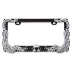 Gazoz Performance 3D Chrome Dragon License Plate Frame - Fits USA Standard License Plates - Weatherproof & Corrosion Resistant