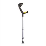 Vissco Astra Plus Crutch with Height Adjustable Elbow Support & Movable Arm Cuff, Light Weight- Single Piece (Grey)