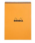 RHODIA 18501C - Spiral Notebook (Full Bound) Orange - A4 - Lined - 80 Detachable Sheets - Clairefontaine Paper 80 g/m - Soft and Resistant Coated Card Cover - Classic