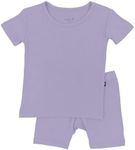 KYTE BABY, Short Sleeve Toddler Pajama Set, 97% Rayon made from Bamboo, 3% Spandex (10, Taro)