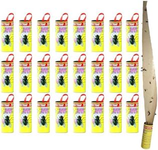 24-Pack Ultra Sticky Indoor Fly Traps, Non-Toxic Pet-Safe Fly Paper Strips, Fruit Fly Trap Catcher for Fruit Flies & Flying Insects, Indoor Fruit Fly & Mosquito Trap for Home Kitchen Office