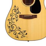 DesignDivil Custom Made Flower Swirl Sticker Fits Guitars & Basses. Colour Options Available. (Black)