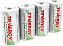 Tenergy Centura NiMH Rechargeable C Batteries, 4000mAh C Battery, Low Self Discharge C Cell Battery, Pre-Charged C Size Battery, 4 Pack