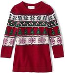 The Children's Place Baby Girls Sweater Dress, Holiday Tree, 2