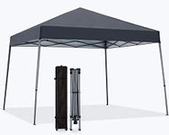 MASTERCANOPY Portable Pop Up Canopy Tent with Large Base (10x10,Dark Gray)