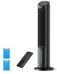 DREO 40“ Evaporative Air Cooler, 35dB Silent Cooling Fan that Blow Cold Air, 80° Oscillating Bladeless Tower Fan for Bedroom, Removable Water Tank, Ice Packs, Remote Control, 4 Speed, 7H Timer, Black