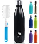 BOGI Insulated Water Bottle, 17oz Stainless Steel Water Bottles, Leak Proof Sports Metal Water Bottles Keep Drink Cold for 24 Hours and Hot for 12 Hours BPA Free Kids Water Bottle for School (Black)