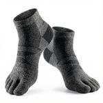 Merino Wool Toe Socks (2 Pair) for Men & Women – Durable Blister Prevention Hiking & Running Socks – Ankle Fit (M)