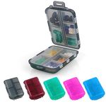 ACWOO Pill Box Organiser, 1Pcs Portable Medicine Storage Box with 10 Compartments, Pill Case Pill Dispenser to Hold Vitamins, Cod Liver Oil, Supplements and Medication for Travel & Work