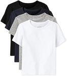 The Children's Place Baby-Boys and Toddler Basic Short Sleeve Tee, Black/New Navy/Smoke/White 4-Pack, 12-18 Months