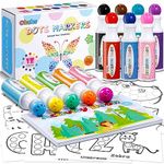 12 Colors Bingo Dabbers, Ohuhu Dot Markers Kit Paint Marker with a 30 Pages Marker Pad, Water-Based Non-Toxic for Kids Children (3 Ages +), Dot Art Markers for Toddler Art Toys, Kids Christmas Gift