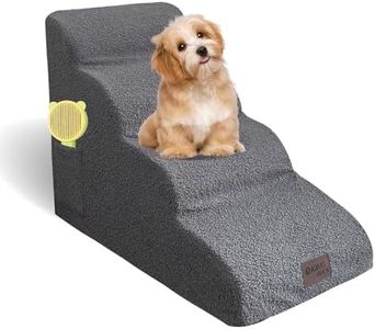 KINGROCK Dog Stairs & Steps for Beds Or Couches, Extra Wide Pet Steps with Durable Non-Slip Waterproof Fabric Cover, 4 Step Dog Stairs,Dog Stairs for Couch,Dog Stairs for Small Dogs
