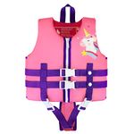 Wenlia Kids Swim Vest, Childrens Swimming Float Jacket Neoprene Swimsuit, Girls Boys Float Vest Buoyancy Swimwear for Learn to Swim/3-8Years/29-57lbs