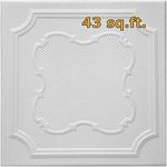 Styro Pro Decorative Styrofoam (Polystyrene) Ceiling tiles RM 74 to cover popcorn, pack of 16 (covers 43 sq ft). Easy DIY Glue up Application on Any Flat Surface or Popcorn Ceiling.