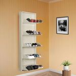 DELITE KOM Metal Shoe Rack for Home | 20 Inches Wide 5 Shelf | Metal Shoe Cabinet for Home with Lock | Wall Mount | Space Saving Chappal Sandal Shoe Organizer Stand | 100% Powder Coated Color | DIY