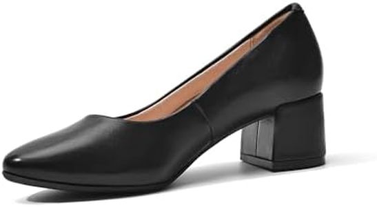 DREAM PAIRS Donna Scarpe con Tacco Grosso Décolleté con tTacco Alto Classico Décolleté,Size 42,Nero-Pu,SDPU2440W-E