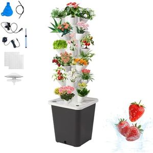 Hocomay Aeroponic Tower Garden, 30 Pods Hydroponics Growing System for Indoor Herbs, Fruits, And Vegetables, Smart Garden Vegetable Plant Kit with 10L Water Tank and Pump